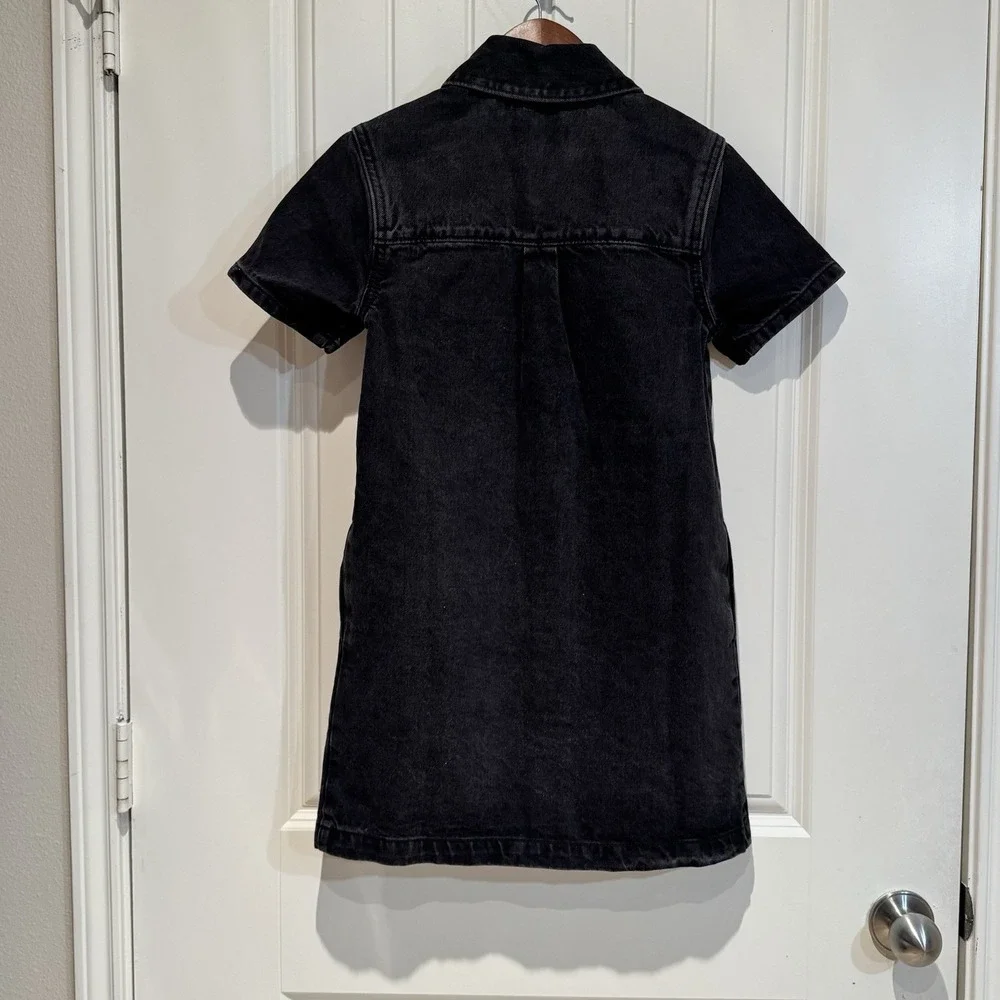 Old Navy Studded Black Denim Button Up‎ Dress Girls 10 NEW